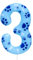 Cxryrzhe 3rd Birthday Candle Dog Paw Number 3 Candle Dog Paw Cake Decoration Birthday Party Supplies Blue Dog Paw Print Themed Cake Topper Decorations for Kids Boy Girl Party Decor Supplies
