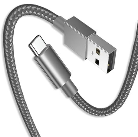 USB C Cable 3.1A Fast Charging, Type C Fast Charger Cable Braided Compatible with Samsung Galaxy S24 S23 S22 S21 S20 S10 S9 S8 Note 10 9 8, for iphone 15/15 Pro Max (1 Metre)