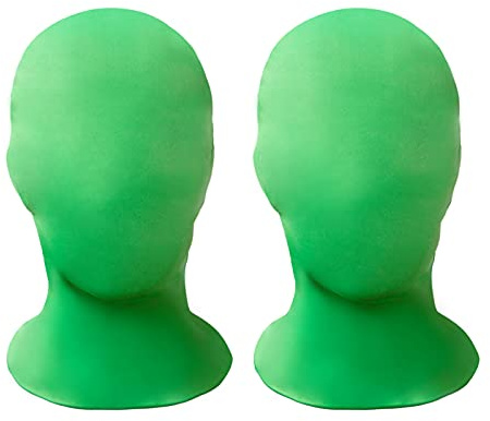 HBWL01 2 Stück Vollgesichtsmaske, 2. Hautmasken, Halloween-Spandex-Kapuze für Unisex-Tuch, Weiß (2 Grün)