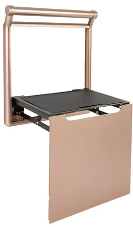 Tabouret de douche mural pliable avec mains courantes, peut être utilisé dans les salles de bains, les salles de douche, les couloirs, convient aux adultes et aux personnes âgées (doré)