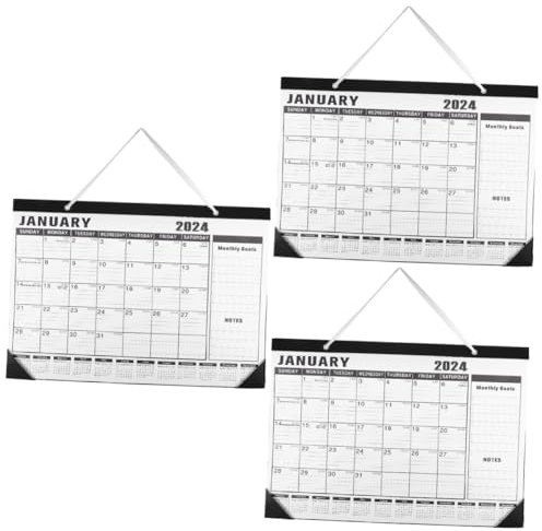 Lurrose 3stücke Countdown Kalender Englischer Wandkalender Für Zuhause Monatskalender Mit Zufälligem Muster Praktisch Für Büro Und Familie Monatsübersicht