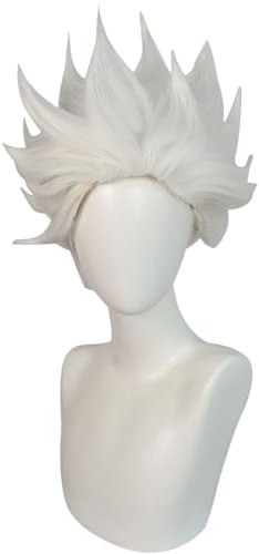 Windskids Ursula Cosplay Perücken Damen Verkleidung Meerjungfrau Hexe Ursula Weiß Kurz Einstellbare Größe Anime Wig für Halloween Karneval Party Performance Kostüm Zubehör Perücke