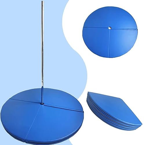MOKLYF Runde Pole Dance-Sturzmatte, Blaue Faltbare Pole Dance-Sicherheitsmatte, Yoga-Trainingsmatten, Tanzkissen für Zuhause/Studio, 3 cm/5 cm/10 cm dick(180 cm/5,9 ft/71 Zoll – Dicke 3 cm/1 Zoll