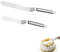 Yeenano Spatules Patisserie, 2 PCS Spatule Coudée en Acier Inoxydable, 15 cm et 20 cm, Idéale pour Gâteaux, Fromages, Pizzas et Couper