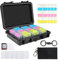 Micscrew 36 Slots Memory Card Case & 36 Transparent Card Cases & 60 Visual Sticky Notes, Water-Resistant Anti-Shock Anti-Dust SD Card Holder Storage for Memory Card, Memory Card Storage Protector