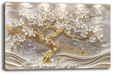 Printerland Quadro Moderno soggiorno ALBERO della VITA Astratto Quadri moderni da Parete grande Stampa su tela Canvas Decorazione Murale muro Arredo Camera da letto Salone (12, 50x100 cm)