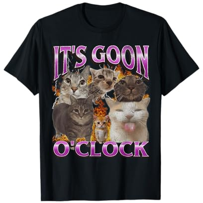 Gooning O'Clock Lustige Katze Meme Bootleg Grafik T-Shirt