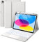 Vobafe Hülle mit Tastatur für iPad 10 Generation 2022, iPad 11 Generation A16 2025, 11/10,9 Zoll, Multi Touch Trackpad, 7 farbiges Hintergrundlicht, mit Stifthalter, QWERTZ Layout, Grau