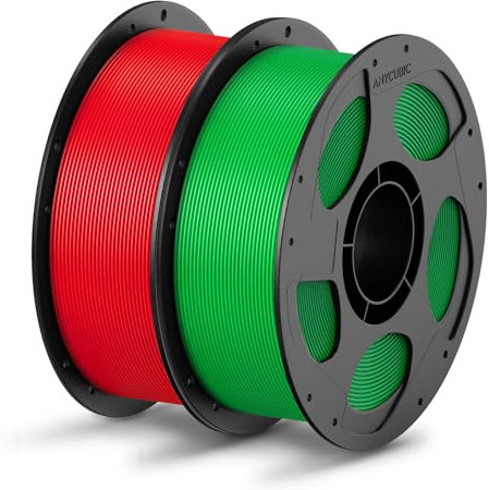 ANYCUBIC Refill PLA und Spool Kit 2KG, 1,75mm Filament 3D-Druckmaterialien mit Hoher Fließfähigkeit, Neatly Wound, Intelligente Identifikation, Rot Grün