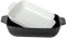 UIBFCWN Juego de 2 Bandejas Rectangulares de Cerámica para Hornear, Bandejas Apilables para Hornear, 500 ml, 1300 ml, Platos de Cerámica para Hornear, Blanco + Negro