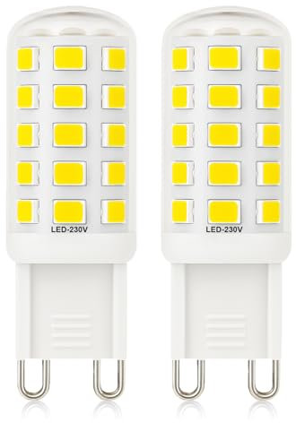 Mizlay G9 LED Lampen Kein Flimmern 3W/580lm Entspricht 20W 25W 28W 33W Halogenlampen, G9 Glühbirnen, Nicht Dimmbar, GU9 Sockel Energiesparende LED Lampe, CRI>85, AC 220-240V (Kaltweiß 6000K, 2 Stück)
