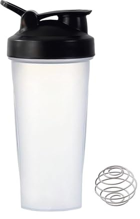 Kabwea Botella 600ml, Shaker de Proteínas (Transparente)