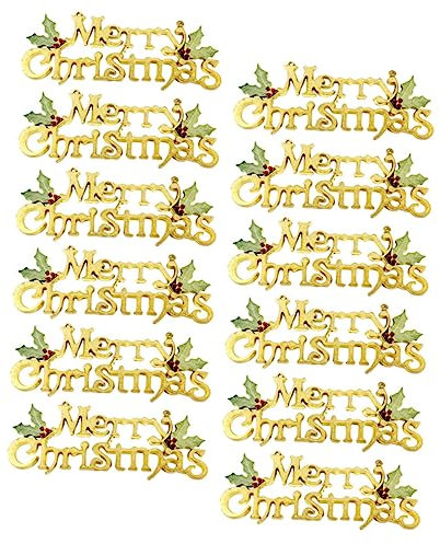 SOLUSTRE 12Piezas Decoración Navideña Colgante Feliz Navidad Letreros para Puerta y Pared para Festivo Hogar Hotel y