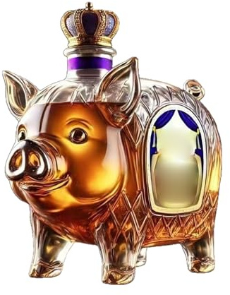 SVCEQZE Funny Animal Whiskey Dekanter, 350ml Whiskey Bottle, Pig Wine Decanter, Pig Bottle, Animal Shaped Liquor, Funny Statue Wine Decanter, Transparent Glass Wine Dispenser