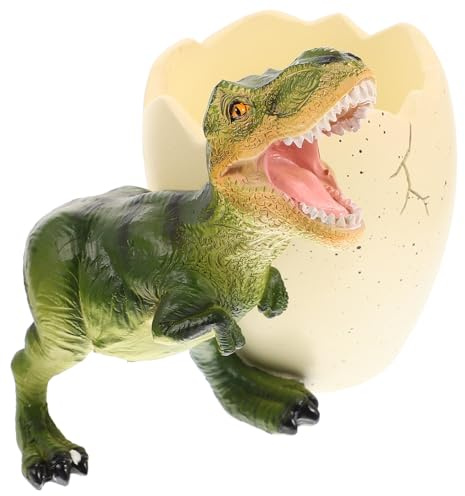 Stiftehalter Dinosaurier in Ei Form aus Kunstharz für Schreibtisch | Stabile Basis, Formbeständig und Langlebig, für Stifteaufbewahrung zu Hause oder Anderen Orten