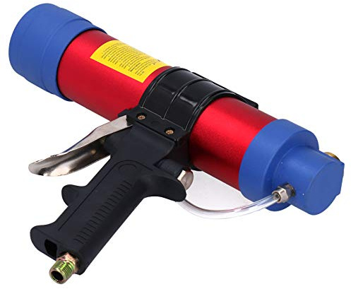 Xiuganpo Adjustable Air Caulking Gun with Control Valve, Scraper Vane/Wing, Glue Nozzle, Strong Pneumatic Glass Glue Gun, Suitable for Architectural Decoration, Bowl, Container, Hard