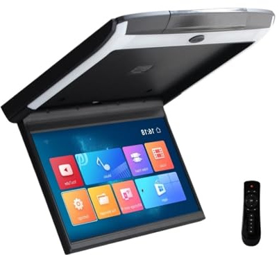 Moniteur De Toit Voiture 11,6 Pouces, Écran TV Rabattable HD 1080p IPS avec Rétroéclairage Bleu, Sortie SD HDMI(Black)