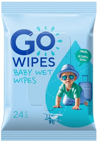 GOWIPES Feuchttücher für Kinder/ 24 Stück/Empfindliche, atopische Haut/Dermatologisch getestet/Tägliche Anwendung/Beruhigende, feuchtigkeitsspendende Inhaltsstoffe/Aloe, Kamille