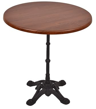 DELUKE Bistrotisch Kollin Ø70cm Rund Dunkelbraun Holz | Cafétisch Bartisch Gartentisch Outdoor-Esstisch