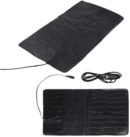 2pcs USB Pet Heating Pads Adjustable Temperature Settings, Safe Pu Material Heated Mat for Reptiles and Dogs, Portable Outdoor Heat Mat Different Textured Patterns