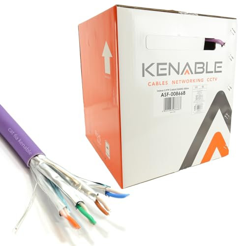 kenable Cat6A S/FTP LSZH 10 Gigabit Copper Network Cable Reel - 305m Purple