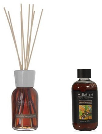 Millefiori Milano Set Sandalo bergamotto Raumdüft Diffusor 250 ml und Refill 250 ml