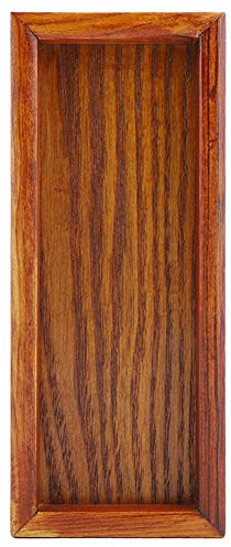 Bandeja de madera, madera maciza Vajilla rectangular Bandeja de servicio Plato de fruta Plato de té Bocadillos Plato de almacenamiento de comida Plato de mesa de restaurante para el hogar (20*8cm)