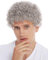 WIG ME UP - MMAS-6M-K686 Perücke Karneval Herren Damen kurzer Afro Kraus gelockt Krauskopf grau