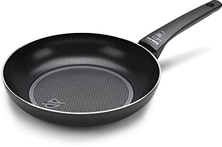 Moneta Recy Poêle à induction, surface en matériaux recyclés, revêtement antiadhésif et anti-rayures, tous feux, Lavable au lave-vaisselle, 26 cm