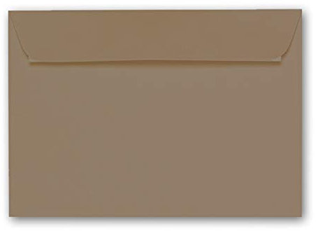 ARTOZ 50x Briefumschläge DIN C6 Taupe (Braun) - 16,2 x 11,4 cm - haftklebend - gerippte Kuverts ohne Fenster - Serie Artoz 1001