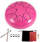 Schlitztrommeln, Stahlzungen-Trommel, 6 Zoll 8-Ton-D-Tonart, Handpan-Trommel mit Trommelstöcken, Tasche, Fingerabdeckung, Schlaginstrument für die musikalische Ausbildung Konzert Mind Healing, Pink