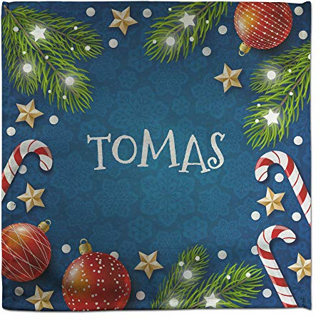 Serviette mit Name oder Text. Baumwolle. Personalisierte Geschenke. Personalisierte Weihnachtsdekoration. Verschiedene Entwürfe. Festivals
