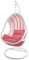 Kideo Swing Chair Hängesessel Hängestuhl Polyrattan Schwebesitz Loungesessel (rosa_Straight/rosa)