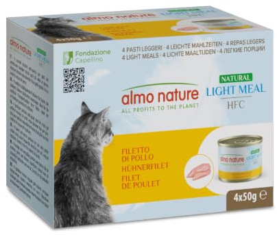 HFC Natural Light Meal Katzenfutter für ausgewachsene Katzen- Hühnerfilet 50 g x 4 stück, 200 g