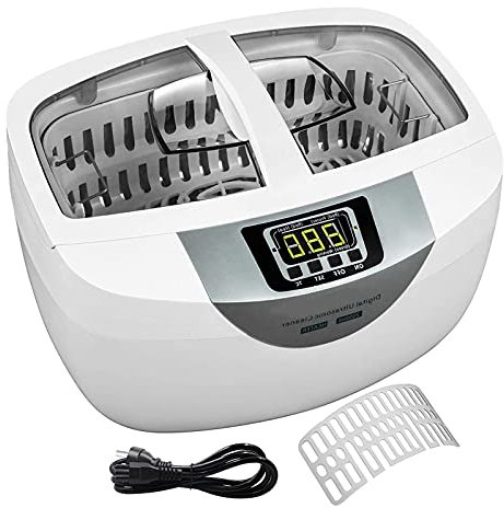 Ultrasonic Cleaner, 2.5L Ultrasonic Jewelry Cleaner 40kHz Ultrasonic Jewelry Cleaner Machine ABS Plastic & 304 Stainless Steel Sonic Cleaner With Heater & Timer For Eye Glasses Retainers Ring Cleaner