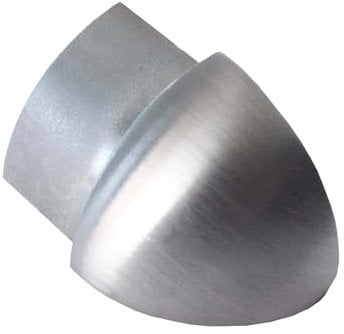 Dalsys Profilo terminale quarto di tondo angolo esterno, profili acciaio inox spazzolato 12,5mm, paraspigoli muro, profili acciaio inox, profilo
