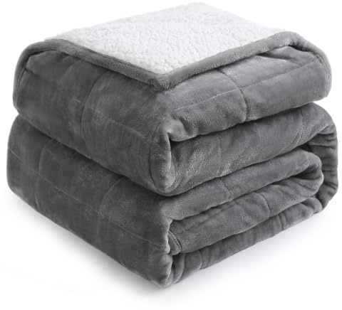 Cottonblue Sherpa-Fleece-Gewichtsdecke, 6,8 kg, Queen-Size-Größe, 152,4 x 203,2 cm, schwere Gewichtsdecken für Erwachsene, perfekt für 68-95 kg, weiche, gemütliche Flauschige Decken, 152,4 x 203,2