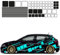 1A Style Sticker Auto Aufkleber Set 63 Teilig Autodekor KFZ Seitenaufkleber Tuningset Camper Wohnwagen Premiumfolie (Türkis)