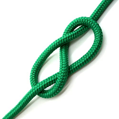 Green Polypropylene Rope, Solid Braided Poly Rope Cord Twine for Boat Yacht Dock Line Camping Washing Line (12 mm x 5 metres / 16.4 ft)