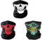 Janzoom Lot de 3 masques tubulaires sans couture en forme de tête de mort respirants pour le visage, l'écharpe, le sport, l'Halloween