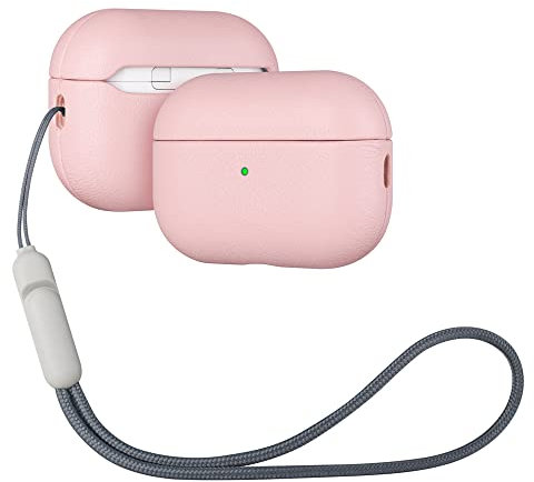 Haobobro [Lambskin Series] AirPods Pro 2. Generation Hülle 2022 - AirPods Pro 2 Leder Case - AirPods Pro 2 Leather Case - AirPods Pro 2 Ledercase - AirPods Pro 2 Lederhülle Schutzhülle - Rosa
