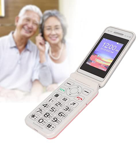2G Unlocked Flip Phone, Dual SIM Big Buttons Einfach zu Bedienendes Flip Phone für Senioren, Flip Handy mit 6800 MAh Akku und 2,4 Zoll Bildschirm für Kinder, SOS-Funktion (Rosa)