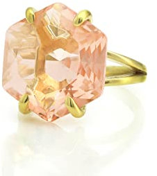 Anemone Ringe Morganit Schmuck - Glänzende Große Ringe für Frauen - Halbedelstein Ringe, Vintage Schmuck Ringe, Kristall Ringe - Handgefertigter Schmuck mit Markenzeichen Geschenkbox