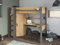 Parisot Vente-Unique-Hochbett mit Schreibtisch + Kleiderschrank - 90 x 200 cm - Naturfarben & Anthrazit - Auckland