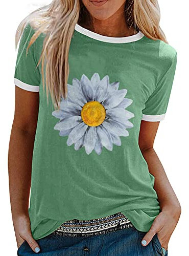 T Shirt Damen Schwarz Damen Oberteile Sommer Elegant Snoopy T-Shirt Damen Braut Tshirt Yoga Shirt Oberteil Damen Sommer Crop Tops Crop Top Weiß(Grün, M)