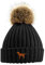 The House Of Dog Fox Red Labrador Retriever Owner Gift. Faux Fur Pom Pom Chunky Knit Super Soft Unisex Embroidered Beanie Hat Black