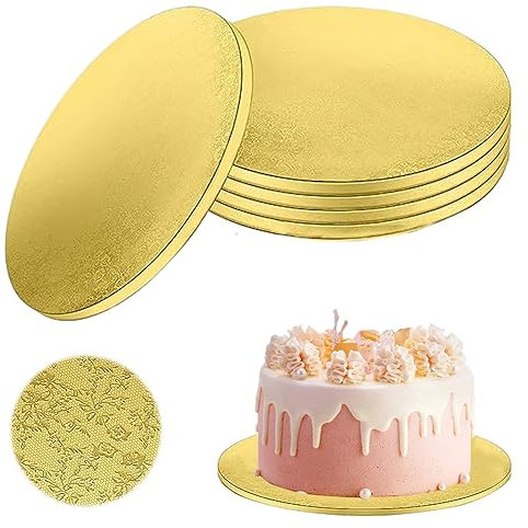 5 Pcs Base Redonda para Tarta, 12 Pulgadas/30 cm Bases Carton para Tartas 12mm Cartón Tableros Redondos, Premium Bandejas para Tartas, Soporte para Tartas Redondo Grueso