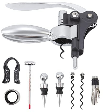 Weinöffner-Set, 9-teilig, Weinflaschenöffner, Kaninchen-Korkenzieher-Set, Einschließlich Kaninchen-Weinöffner, Weinverschluss, Extra Spirale Und Folienschneider Für Sommeliers, Kellner Oder Zuhause
