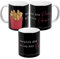 Tasse - Vergiss die Rosen, bring mir Pommes Kaffeetasse Becher Kaffeebecher aus Keramik Weiß Schwarz 320ml