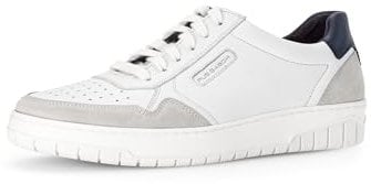 Pius Gabor Herren Sneaker Low,Halbschuhe,recyceltes Futter,zertifiziertes Leder,Wechselfußbett,White/Off-White/Denim,44.5 EU / 10 UK